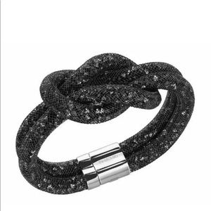 NIB Swarovski Stardust Knot Black Bracelet Bangle